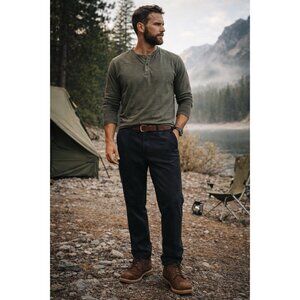 Universal Works Mens Pants Sz 36 Black Brushed Flannel Cotton Trouser Chino